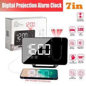 Réveil LED numérique Intelligent avec projection Et radio FM et téléphone charge USB
